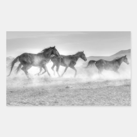 Mustang Run Rechthoekige Sticker (Voorkant)