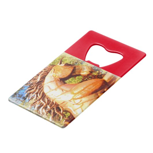 mustang stallion kredietkaart flessenopener (Achterkant Gekanteld)