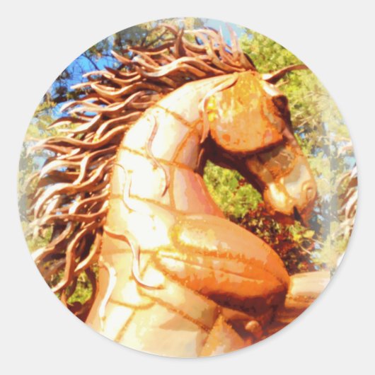 mustang stallion ronde sticker (Voorkant)