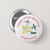 Mustangs 100th Birthday Badge Ronde Button 5,7 Cm (Voorkant /achterkant)