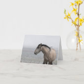 Mustangs sauvages dans la carte Neige (Fleur jaune)