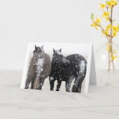 Mustangs sauvages dans la carte Neige (Fleur jaune)