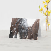 Mustangs sauvages dans la carte Neige (Fleur jaune)