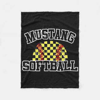 Mustangs Softll Moeder Mustangs School Spirit Spor Fleece Deken