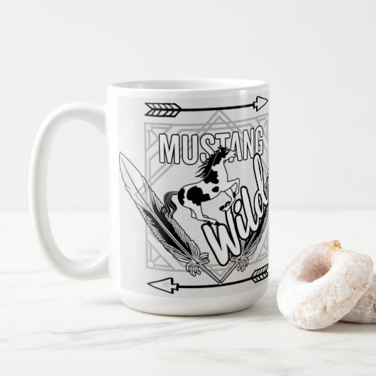 MustangWild die Pinto Drinkware runnen Koffiemok (Met donut)