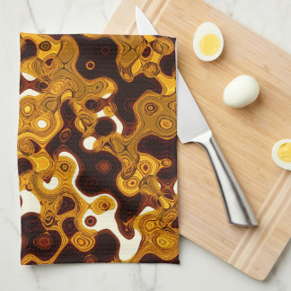 Mustard & Burgundy Kitchen Towel Theedoek