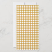 Mustard Gingham Holiday Foto Kaart (Achterkant)