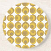 Mustard Gold Retro Geo Pattern Rond Midden-Century Zandsteen Onderzetter (Voorkant)