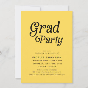 Mustard Grad Party Retro Graduation Invitation