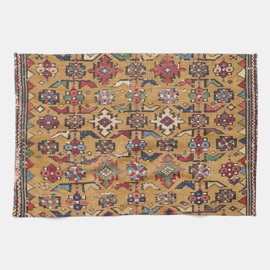 Mustard Khyrdagyd 19e eeuw kleurrijk Donkerrood Theedoek (Horizontaal)