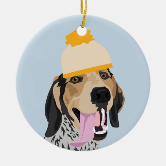 Mustard Pet Coonhound Ornament (Voorkant)