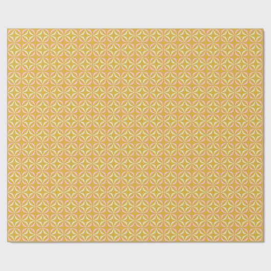 Mustard Pink Retro Geometric Pattern Mid Century Cadeaupapier (Vlak)