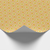 Mustard Pink Retro Geometric Pattern Mid Century Cadeaupapier (Hoek)