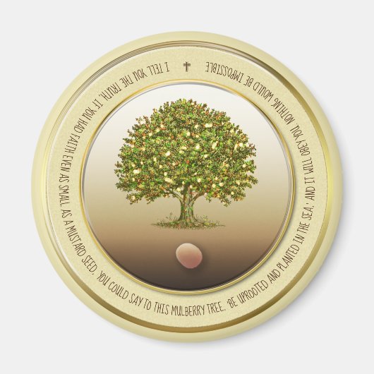 Mustard Seed gift Baptism Faith Kitchen Accessorie Magneet (Voorkant)