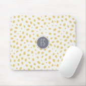 Mustard Speckle Pattern Monogram Muismat (Met muis)