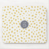 Mustard Speckle Pattern Monogram Muismat (Voorkant)