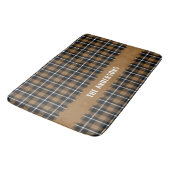 Mustard tartan modern rustisch gepersonaliseerd de badmat (Gekanteld)