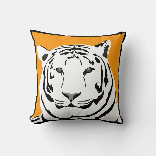 Mustard Tiger Throw Cushion Kussen (Voorkant)