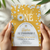 Mustard Wild One Daisy 1st Birthday Invitation