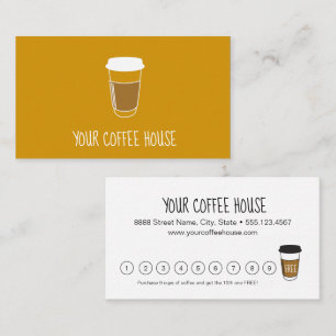 Mustard Yellow Custom Coffee House Klantenkaartje