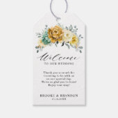 Mustard Yellow Floral Sage Greenery Modern Wedding Cadeaulabel (Voorkant)