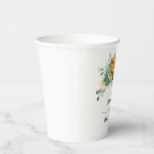 Mustard Yellow Floral Sage Greenery Modern Wedding Papieren Bekers (Rechts)