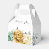 Mustard Yellow Floral Sage Greenery Vrijgezellenfe Bedankdoosjes (Voorkant Zijde)