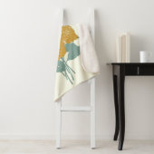  Mustard Yellow Flower Illustration Sherpa Deken (In situ)