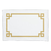 Mustard Yellow Greek Key Border Standard Kussensloop (Voorkant-Links)