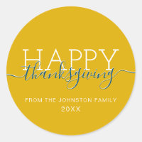 Mustard yellow Happy Thanksgiving