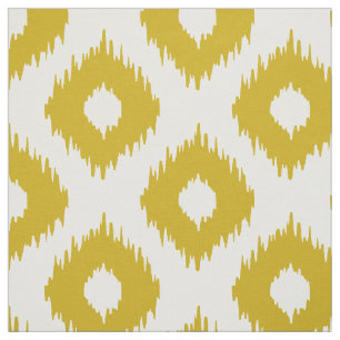 Mustard Yellow Ikat Pattern Stof