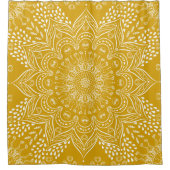 Mustard Yellow Mandala Boho Douchegordijn (Voorkant)