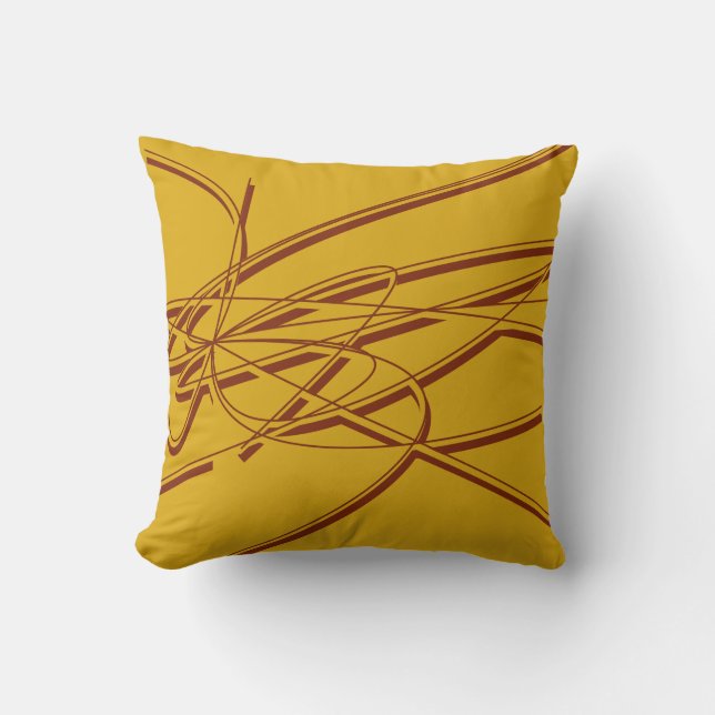 Mustard Yellow Modern Abstract Kussen (Voorkant)