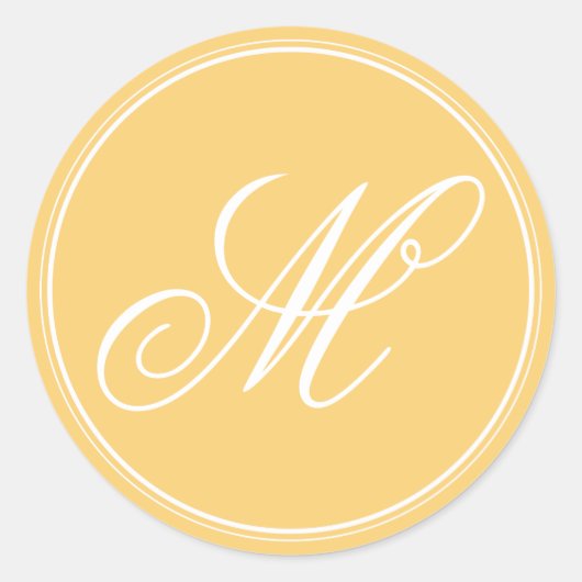 Mustard Yellow Monogram Stickers (Voorkant)