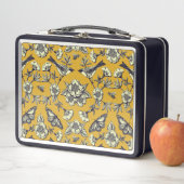 Mustard Yellow & Navy Birds, Butterflies & Flowers (In situ)