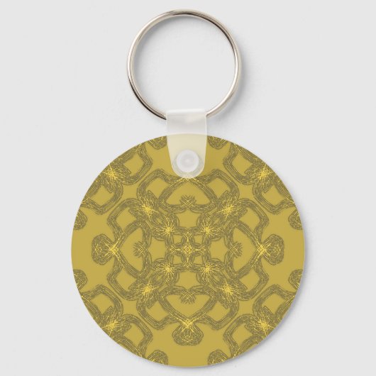 Mustard Yellow Pattern Sleutelhanger (Voorkant)