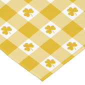 Mustard Yellow Plaid Shamrock Clover Table Runner Korte Tafelloper (Hoek)
