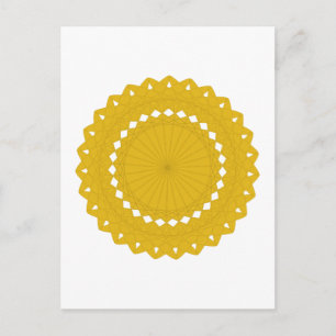 Mustard Yellow Round Graphic. Briefkaart