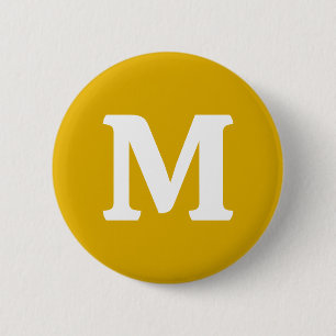 Mustard Yellow Solid Color Ronde Button 5,7 Cm