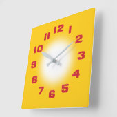 Mustard Yellow Vierkante Klok (Hoek)