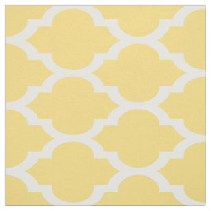 Mustard Yellow, wat Marokkaans Quatrefoil Pattern Stof