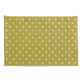 Mustard yellow white polka dots pattern Kussensloop (Achterkant-Rechts)