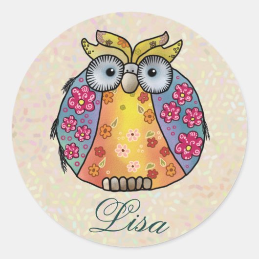 Mustereule ronde sticker (Voorkant)