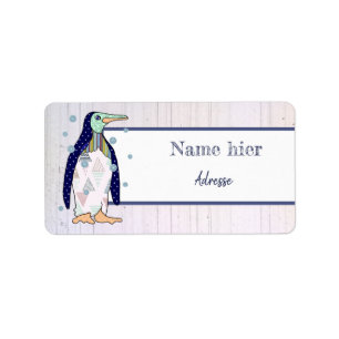 Musterpinguïn Etiket