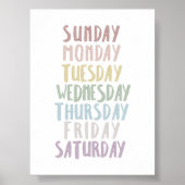 Mute couleur jours de semaine poster (Devant)