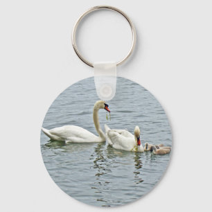 Mute Swan Famly Sleutelhanger