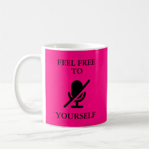 "Mute Yourself" Funny Quote Werk van Home Pink Koffiemok