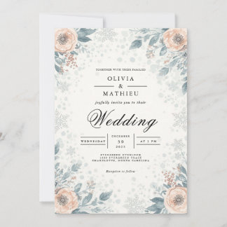 Muted Blossom Floral Arch Wedding Kaart