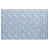 Muted Blue And White Wildflower Pattern Stof (Fat Quarter)