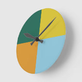 Muted Blue Green Yellow Oranje combinatie Ronde Klok (Hoek)